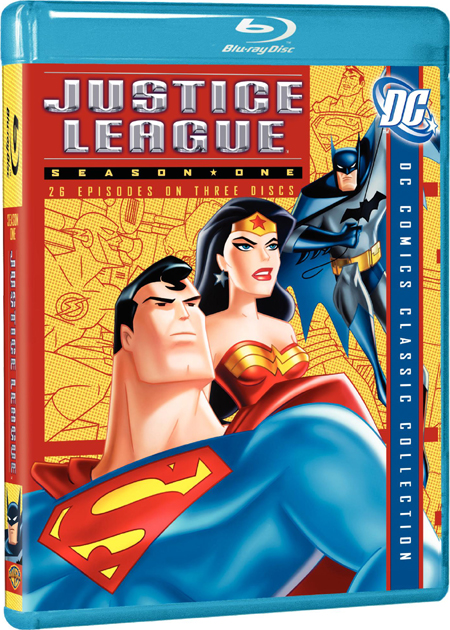 The cover art for Justice League: Season 1 on Blu-Ray