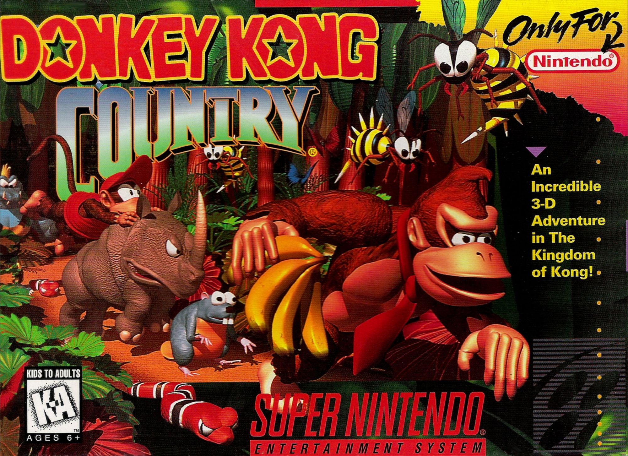 Box art for Donkey Kong Country on SNES