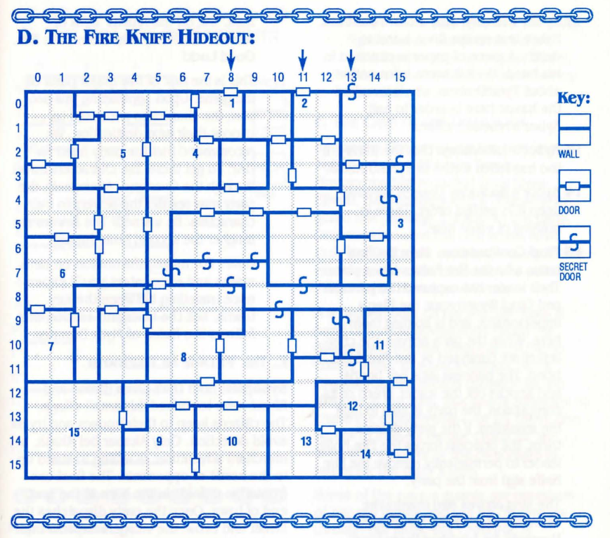 Map of the Fire Knife Hideout from the Cluebook
