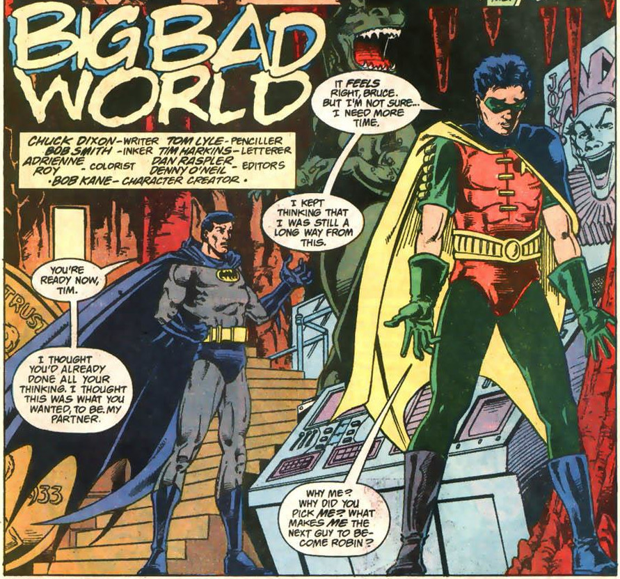 Robin and Batman talk about taking on the mantle.