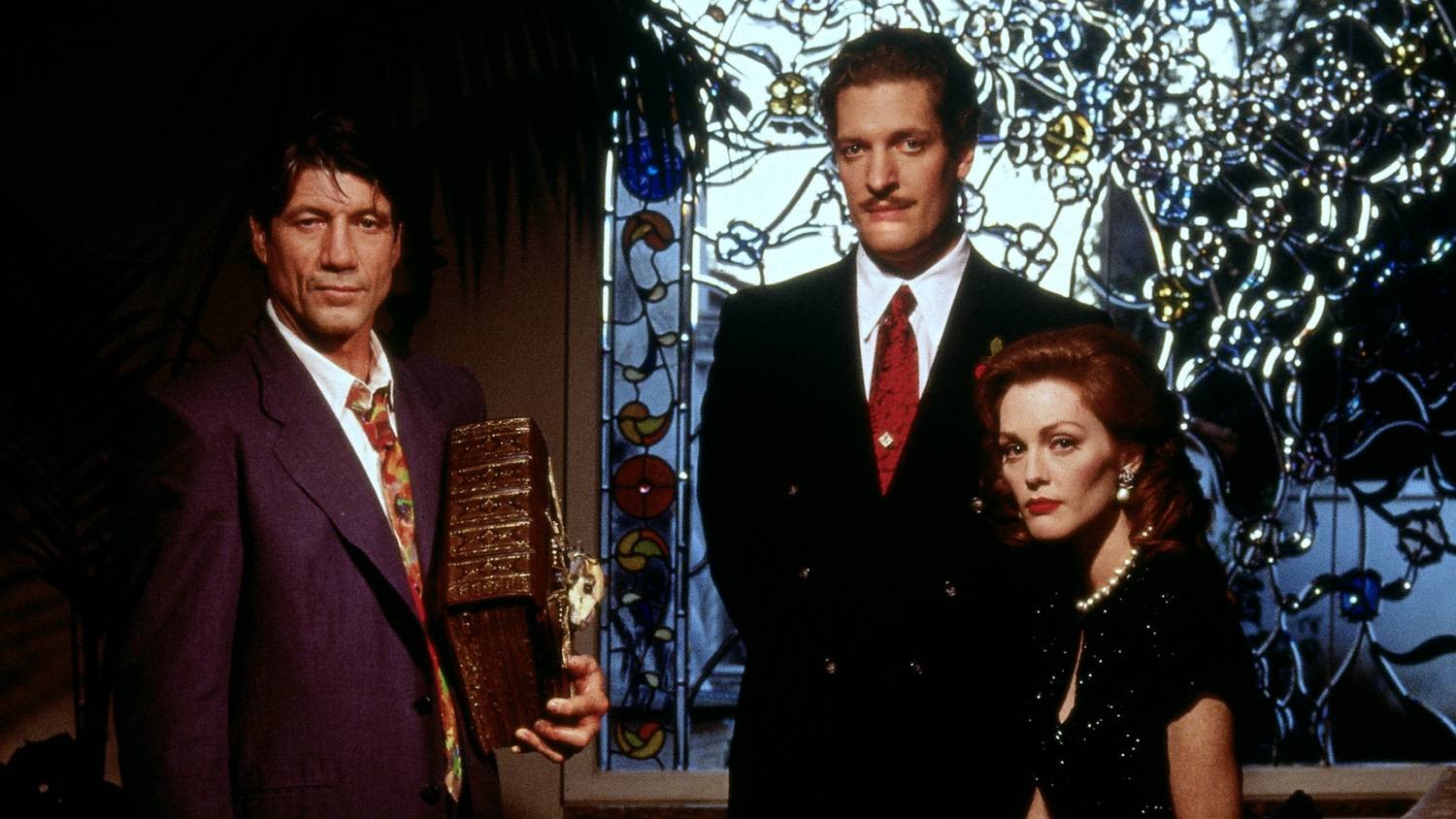 Three of the cast members of Cast a Deadly Spell - including Fred Ward as H. P. Lovecraft